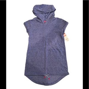 NEW Short Sleeve Hooded Sweatshirt Tunic Length Girls L 10/12